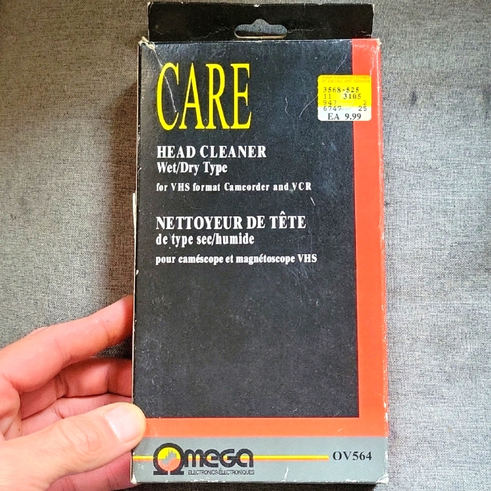 Omega VHS Head Cleaner with Black and Red Packaging Brand NEW